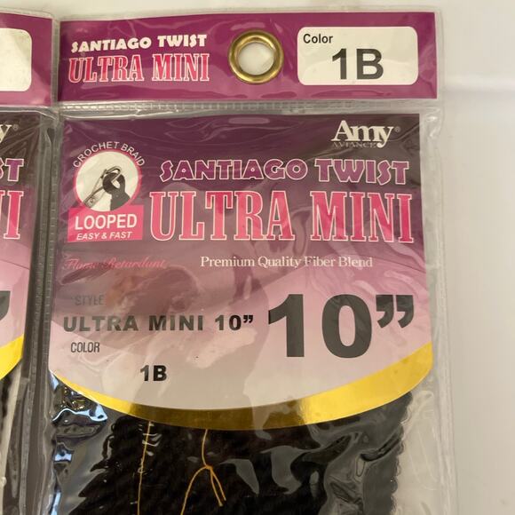 Amy Santiago twist braid 10 inch Color number 1B. New 2 packs - Picture 3 of 6